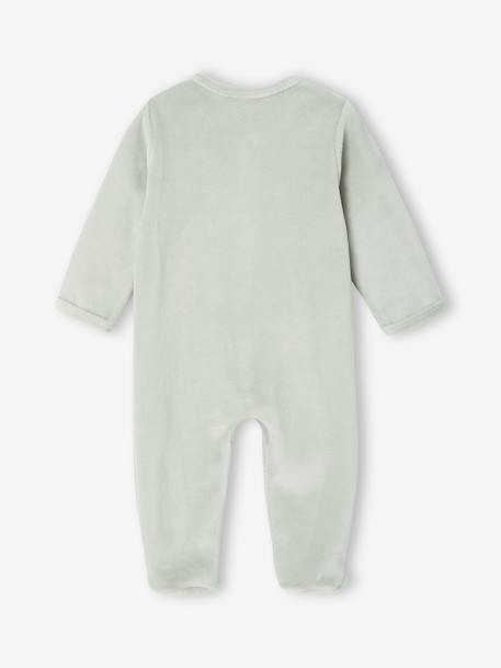 Pack of 2 Velour Sleepsuits for Newborns aqua green+beige+rose - vertbaudet enfant 