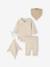 Ensemble naissance évolutif 4 pièces body + legging + bavoir + doudou écru - vertbaudet enfant 