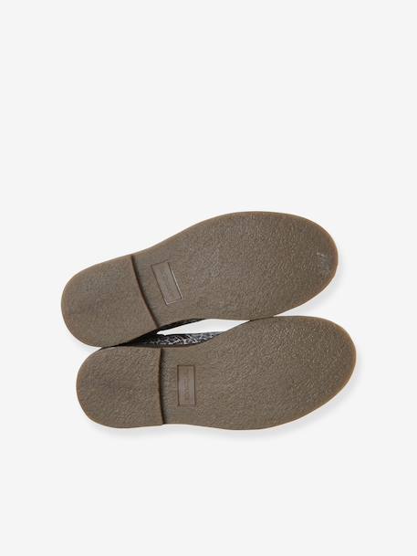 Leather Boots with Zip & Elastic for Girls black+set beige+taupe - vertbaudet enfant 