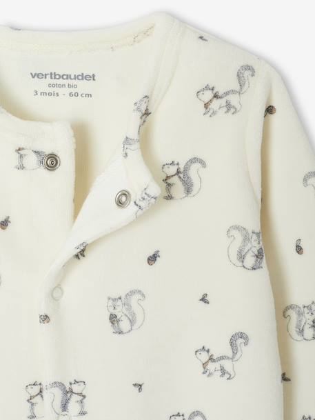 Pack of 2 Velour Sleepsuits for Newborns aqua green+beige+rose - vertbaudet enfant 