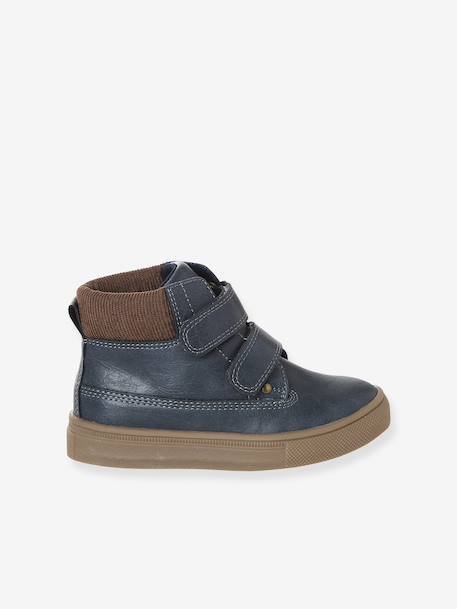 Boys' synthetic boots with hook and loop fasteners navy blue - vertbaudet enfant 