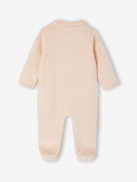 Lot de 2 pyjamas bébé naissance en velours beige+rose+vert d'eau - vertbaudet enfant 
