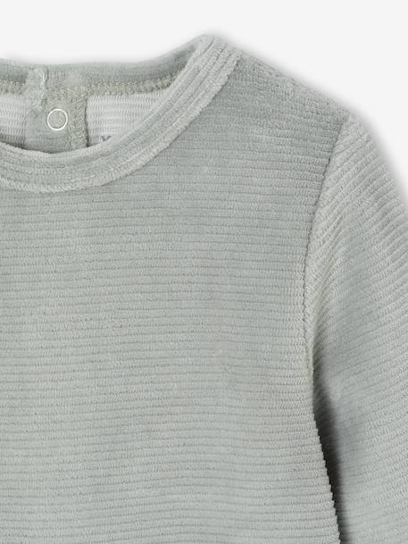 Pack of 2 Velour Sleepsuits for Newborns marl grey - vertbaudet enfant 