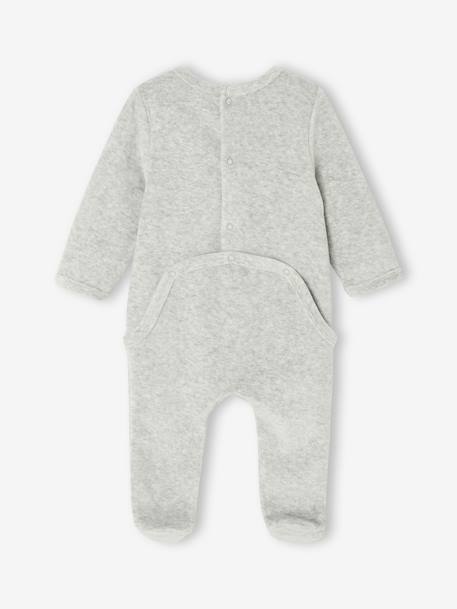 Lot de 2 pyjamas bébé garçon en velours gris chiné - vertbaudet enfant 