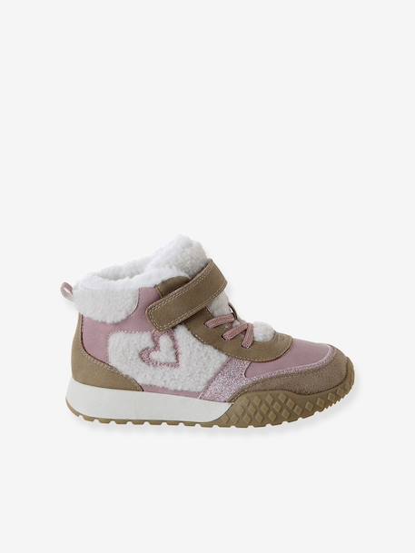 Synthetic Faux Fur-Lined Trainers for Girls set pink - vertbaudet enfant 