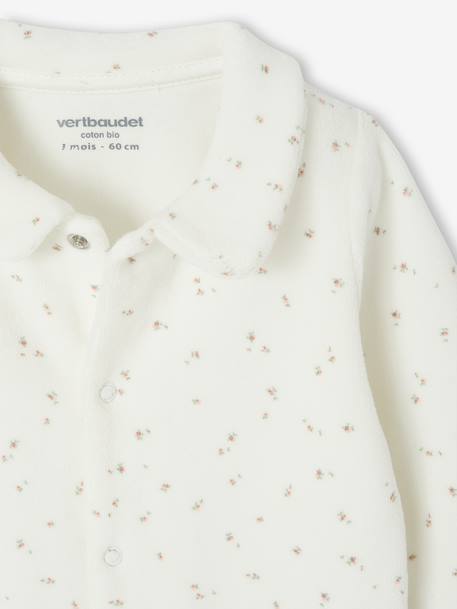 Lot de 2 pyjamas bébé naissance en velours beige+rose+vert d'eau - vertbaudet enfant 