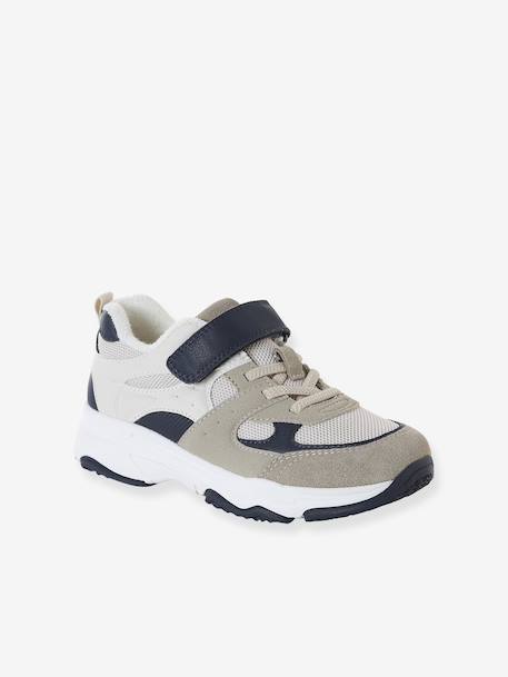 Trainers with Elasticated Laces & Hook-&-Loop Straps for Children ecru - vertbaudet enfant 