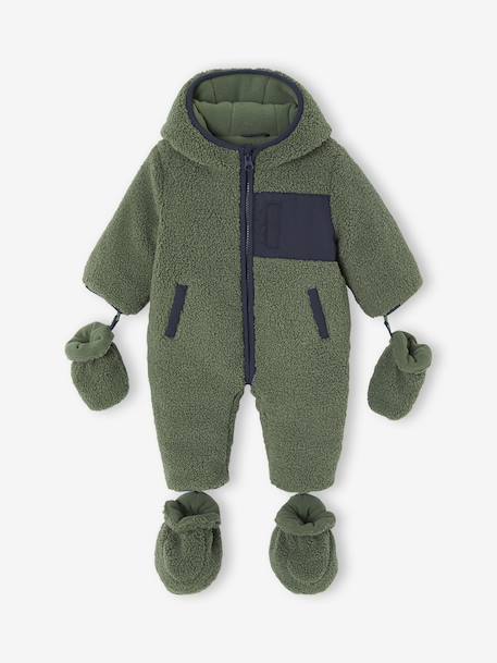 Sherpa Pramsuit for Newborns khaki - vertbaudet enfant 