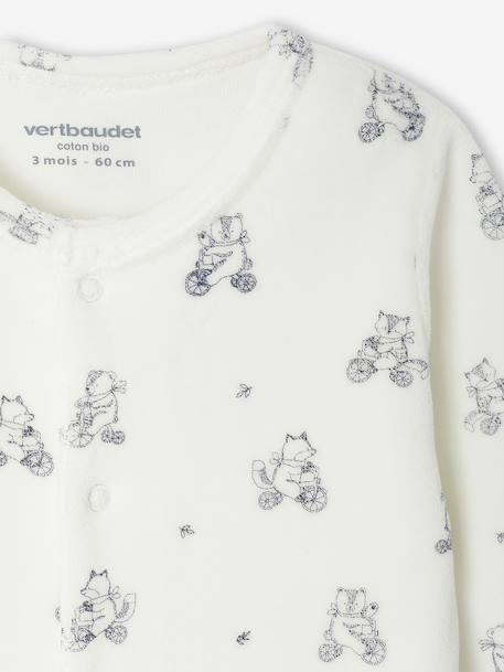 Lot de 2 pyjamas bébé naissance en velours beige+rose+vert d'eau - vertbaudet enfant 