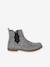 Leather Boots with Zip & Elastic for Girls black+set beige+taupe - vertbaudet enfant 