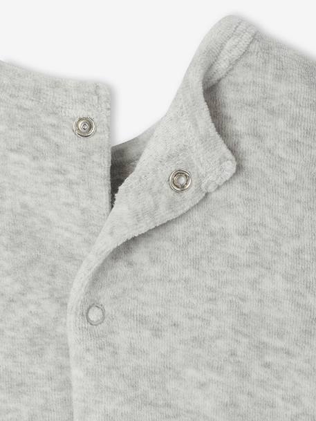 Pack of 2 Velour Sleepsuits for Newborns marl grey - vertbaudet enfant 
