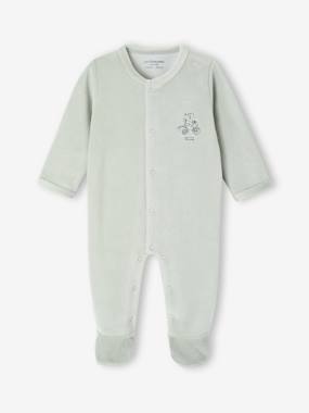 Lot de 2 pyjamas bébé naissance en velours  - vertbaudet enfant