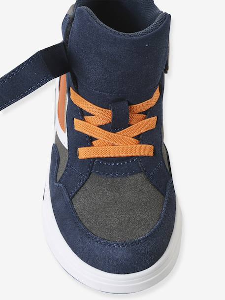 Baskets enfant garçon synthétique à scratchs et lacets élastiqués lot bleu - vertbaudet enfant 