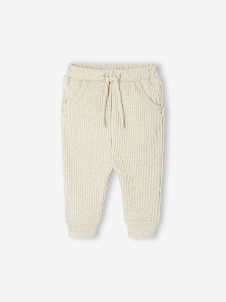 Set of Plain Trousers & Socks marl beige - vertbaudet enfant 