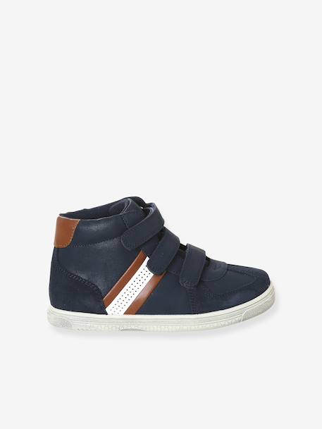 High-top trainers with Velcro straps for boys, nursery collection navy blue - vertbaudet enfant 
