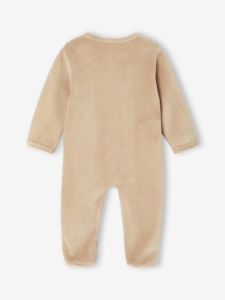 Lot de 2 pyjamas bébé naissance en velours beige+rose+vert d'eau - vertbaudet enfant 