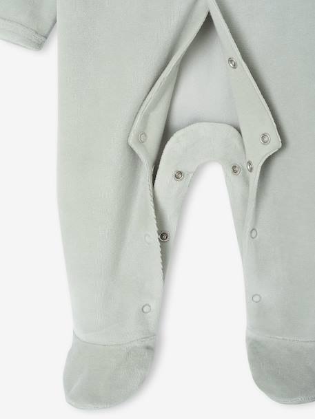 Lot de 2 pyjamas bébé naissance en velours beige+rose+vert d'eau - vertbaudet enfant 
