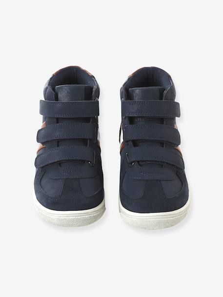 High-top trainers with Velcro straps for boys, nursery collection navy blue - vertbaudet enfant 