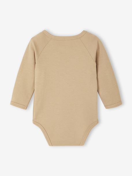 Pack of 2 Long-Sleeved Bodysuits, Newborn Special aqua green+beige+rose - vertbaudet enfant 
