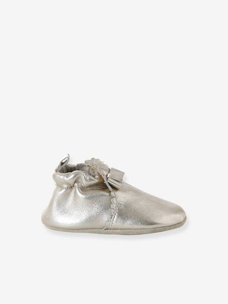 Elasticated Soft Leather Shoes for Babies gold+rose - vertbaudet enfant 
