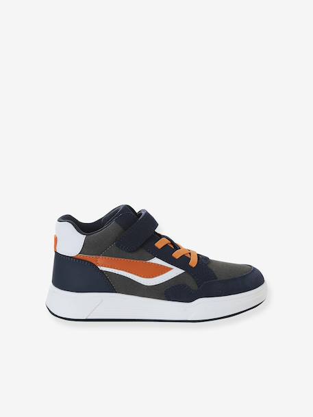 High-top trainers with touch-and-close fastening and elasticated laces for children in nursery school collection set blue - vertbaudet enfant 