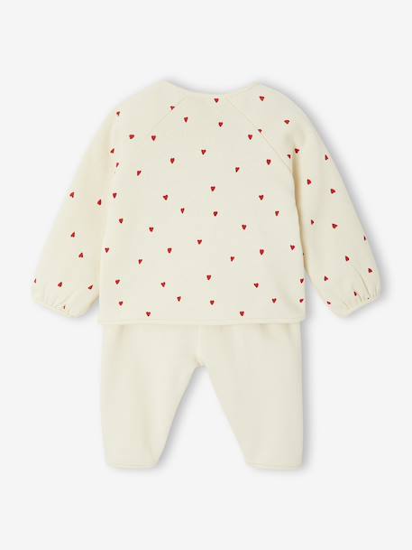Ensemble naissance molletonné gilet + pantalon bleu+écru - vertbaudet enfant 