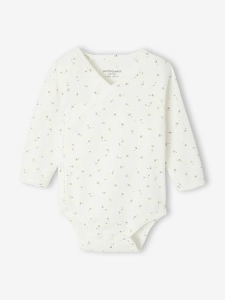 Pack of 2 Long-Sleeved Bodysuits, Newborn Special aqua green+beige+rose - vertbaudet enfant 