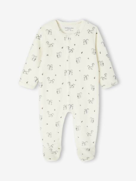 Pack of 2 Velour Sleepsuits for Newborns aqua green+beige+rose - vertbaudet enfant 