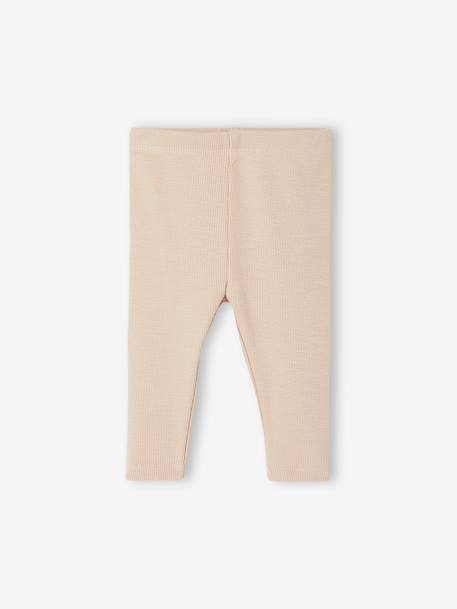 Legging bébé en maille côtelée rose pâle+rose poudré+vert - vertbaudet enfant 