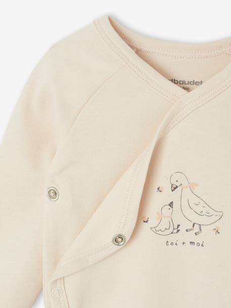 Pack of 2 Long-Sleeved Bodysuits, Newborn Special aqua green+beige+rose - vertbaudet enfant 