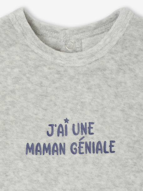 Lot de 2 pyjamas bébé garçon en velours gris chiné - vertbaudet enfant 