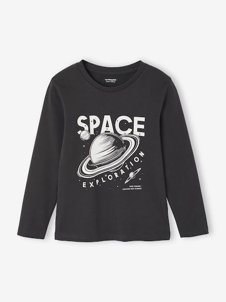 Lot de 3 T-shirts garçon manches longues anthracite+bordeaux - vertbaudet enfant 