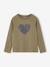Tee-shirt fantaisie fille écru+olive - vertbaudet enfant 