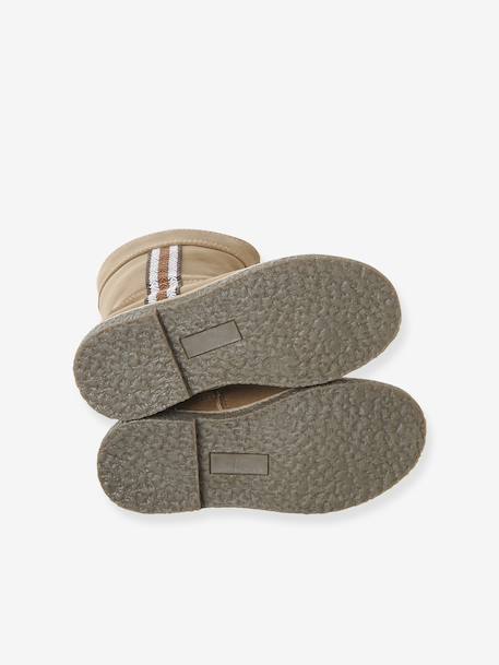 Faux-Fur Lined Zip-Up Boots for Girls camel - vertbaudet enfant 