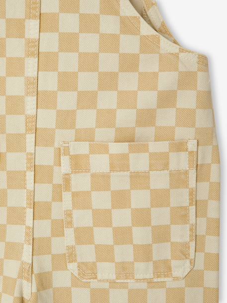 Chequered Dungarees for Girls chequered yellow - vertbaudet enfant 