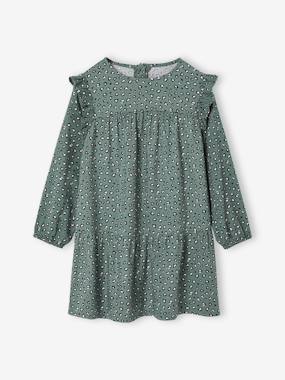 -Printed Frilly Dress for Girls 