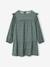 Printed Frilly Dress for Girls ecru+navy blue+sage green+vanilla - vertbaudet enfant 