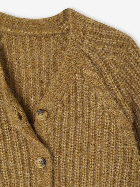 Gilet fille en maille mousseuse olive - vertbaudet enfant 
