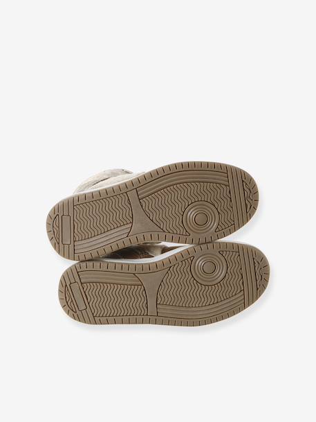 Faux Fur Lined Synthetic Trainers for Girls camel - vertbaudet enfant 