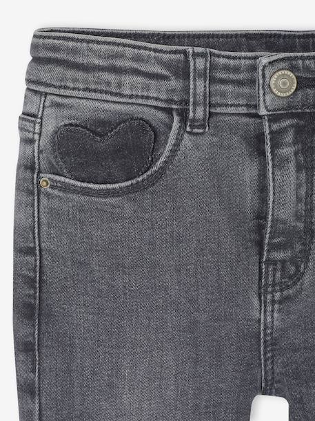 Jean fille slim morphologik tour de hanches fin bleu foncé+bleu moyen+denim bleached+denim gris+gris - vertbaudet enfant 