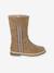 Faux-Fur Lined Zip-Up Boots for Girls camel - vertbaudet enfant 