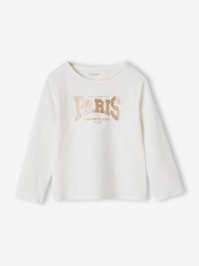 Long-Sleeved T-Shirt for Girls, BASICS - vertbaudet enfant -Long-Sleeved T-Shirt for Girls, BASICS