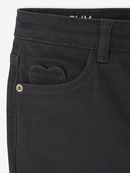 Pantalon fille slim morphologique medium anthracite+rose poudré - vertbaudet enfant 