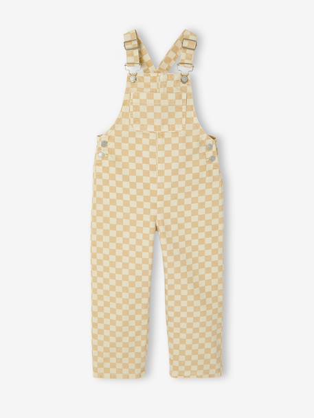 Chequered Dungarees for Girls chequered yellow - vertbaudet enfant 