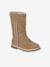 Faux-Fur Lined Zip-Up Boots for Girls camel - vertbaudet enfant 