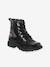 Laced and zipped ankle boots for children, nursery collection black - vertbaudet enfant 