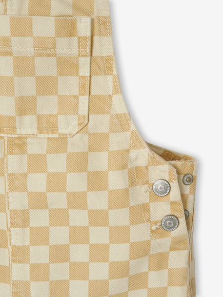 Chequered Dungarees for Girls chequered yellow - vertbaudet enfant 