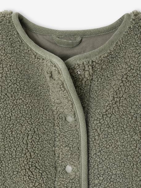 Sleeveless Sherpa Jacket for Girls green+vanilla - vertbaudet enfant 