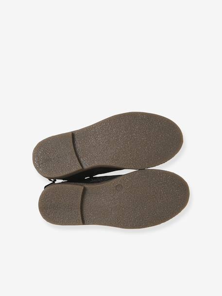 Leather Boots for Girls camel+Dark Blue+printed black - vertbaudet enfant 