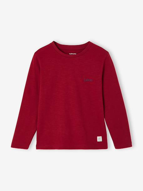 T-shirt garçon unis manches longues personnalisable anthracite+BLEU+jaune+jaune pâle+rouge+vert grisé+vert sapin - vertbaudet enfant 